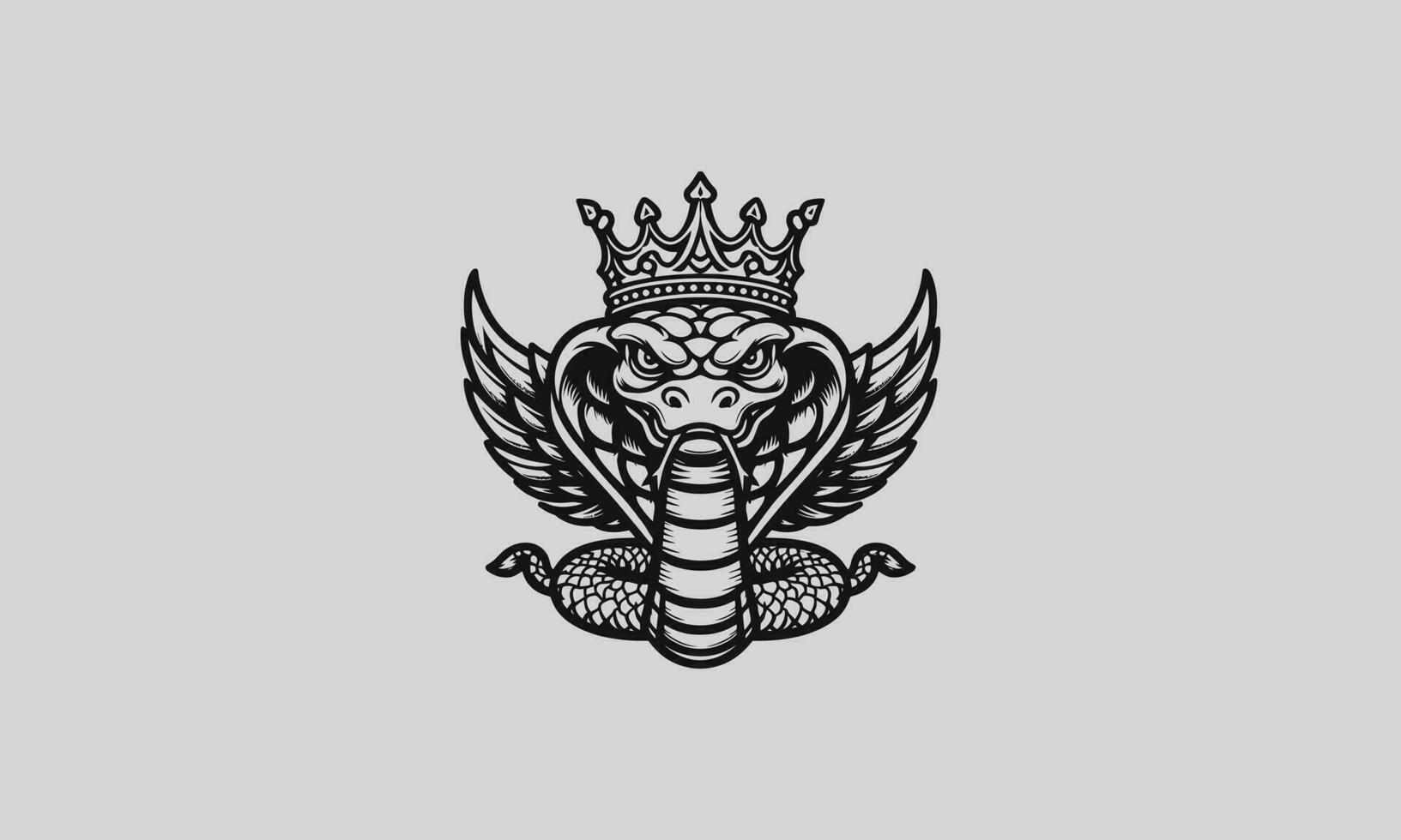 koning cobra vervelend kroon vector schets ontwerp
