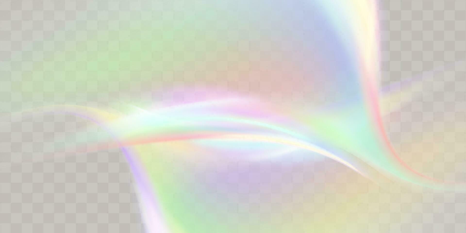 een reeks van kleurrijk vector lens, kristal regenboog licht en gloed transparant effecten.overlay voor achtergronden.driehoekig prisma concept.