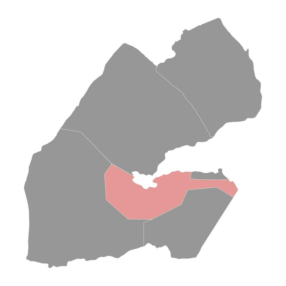 arta regio kaart, administratief divisie van Djibouti. vector illustratie.