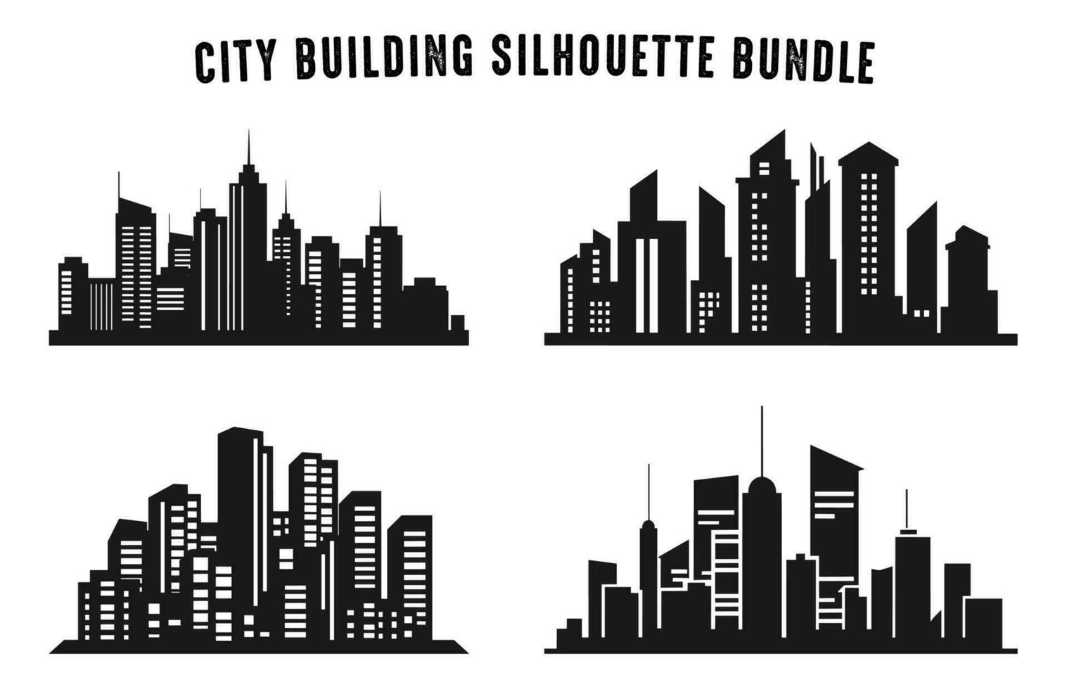stad gebouw silhouet vector set, stad gebouwen logo vector icoon bundel