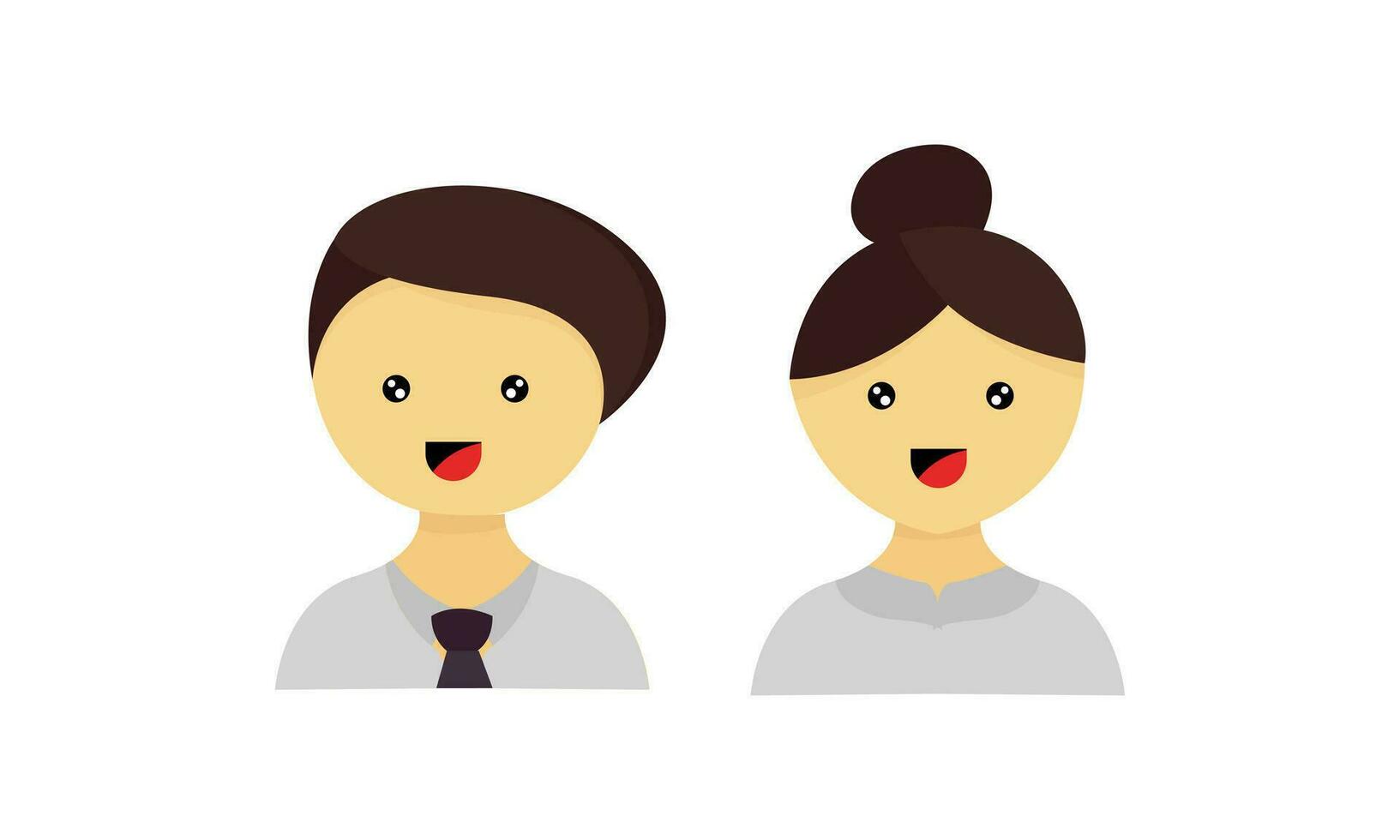 illustratie van jongen en meisje gezicht tekens vector