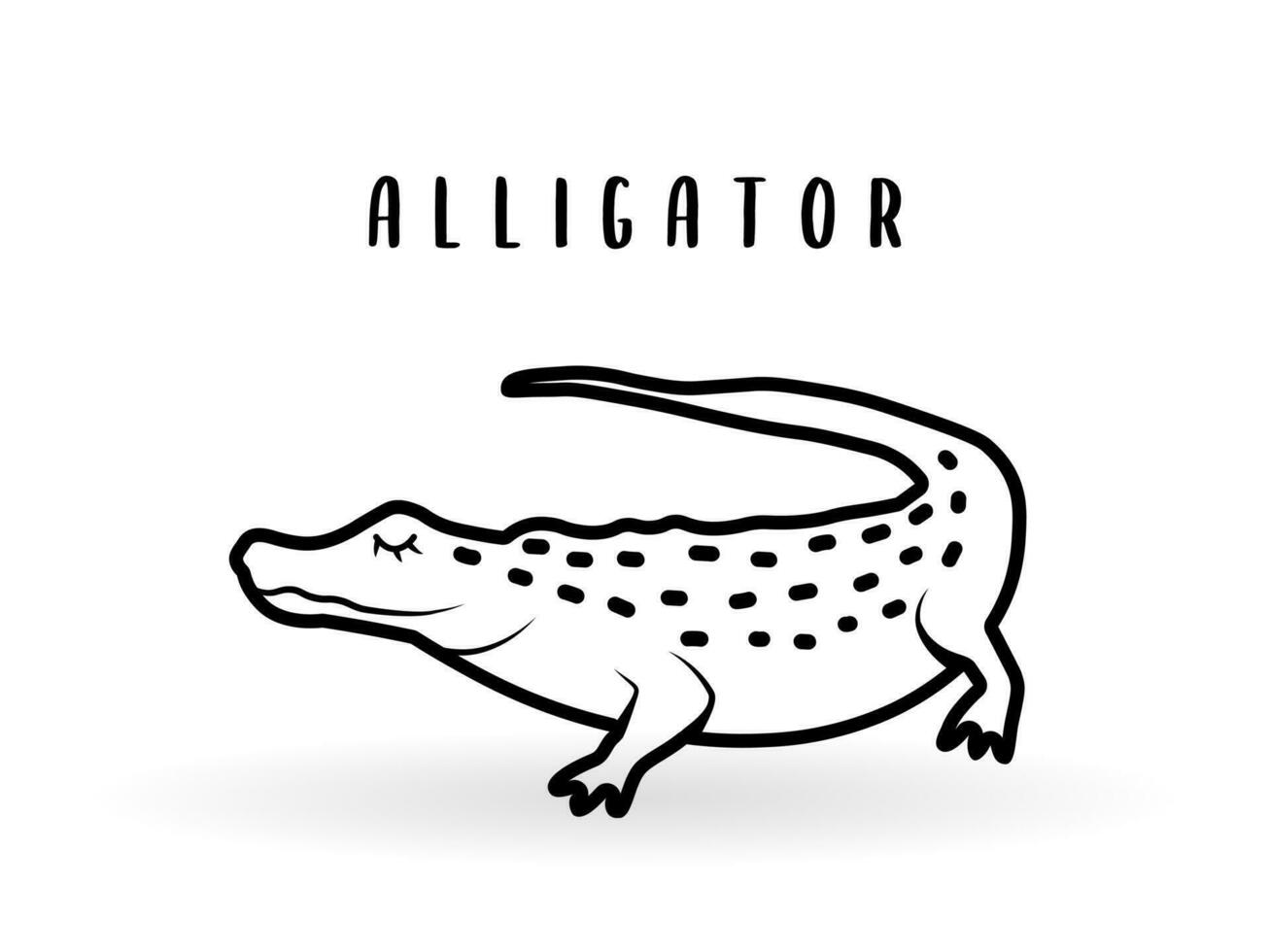 tekenfilm alligator dier geïsoleerd Aan wit. schattig reptiel karakter icoon, vector krokodil dierentuin icoon, dieren in het wild poster.