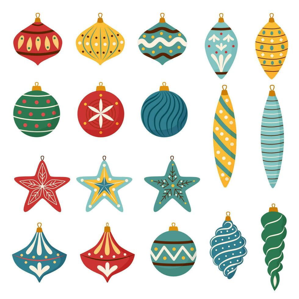 ornamenten Kerstmis reeks vector