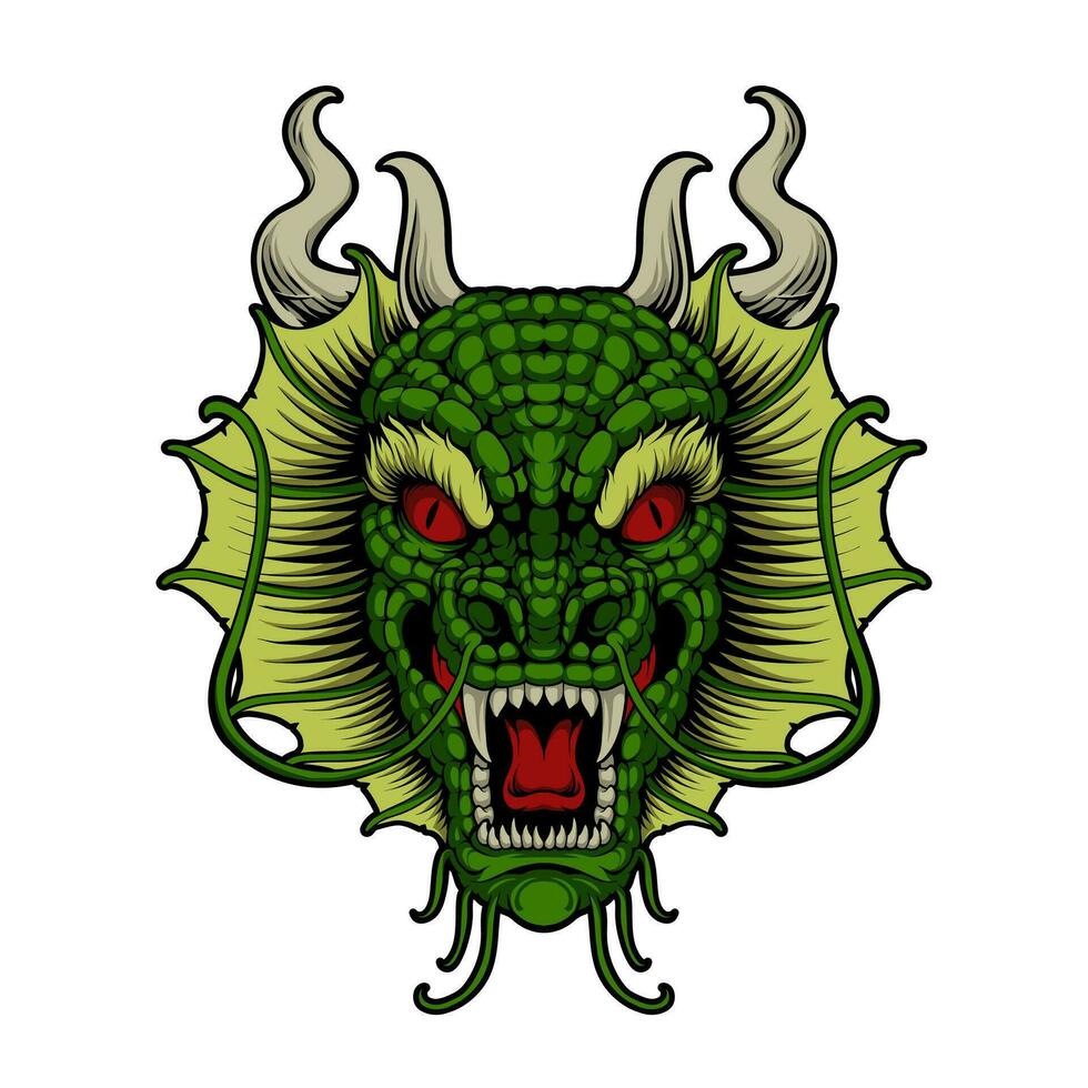 groen draak hoofd illustratie vector