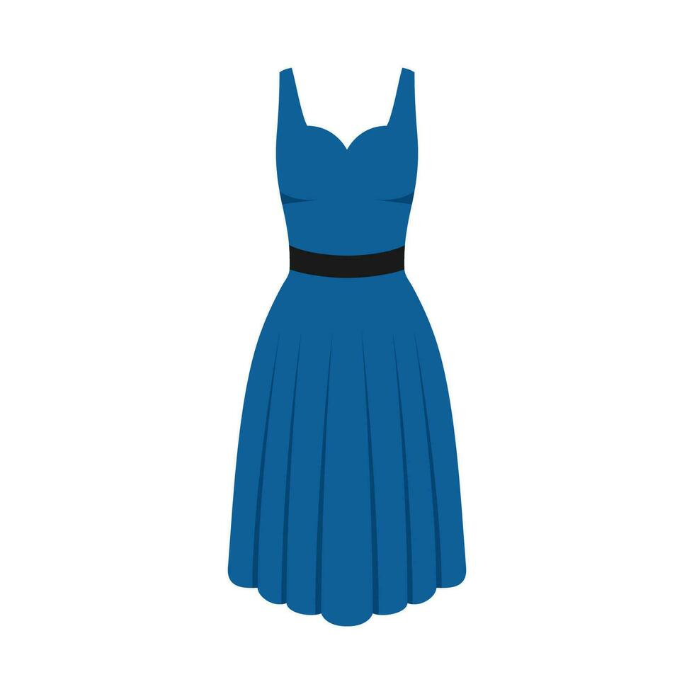 jurk in vlak stijl. vrouw kleding. silhouet kleding. avond en cocktail jurk icoon. vector illustratie