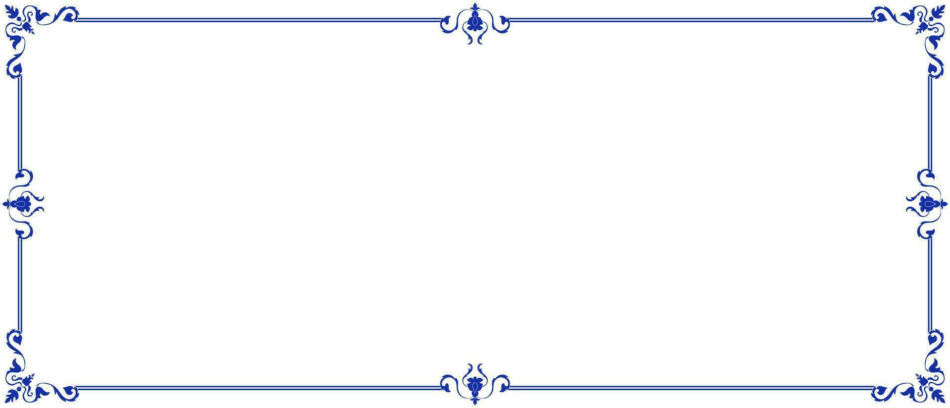 blauw Thais patroon kader voor het drukken enveloppen of het drukken papier. vector