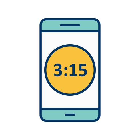 Tijdweergave Mobiele applicatie Vector pictogram