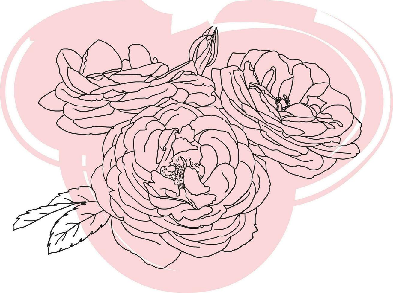 abstract lijn van roos bloem Aan kleur achtergrond. vector