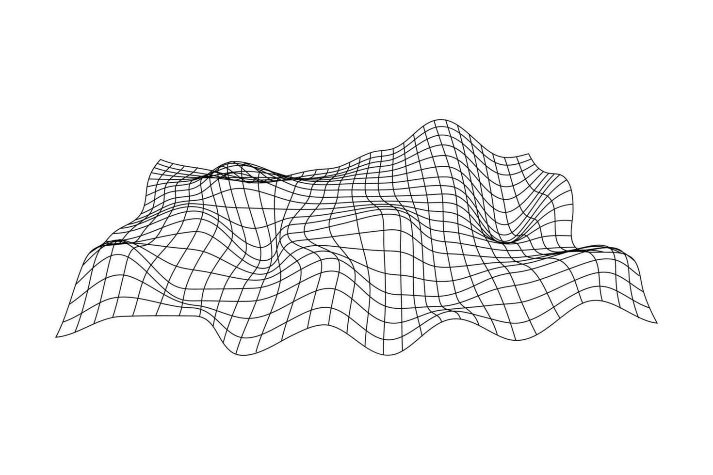 abstract digitaal landschap met vloeiende deeltjes wireframe vector