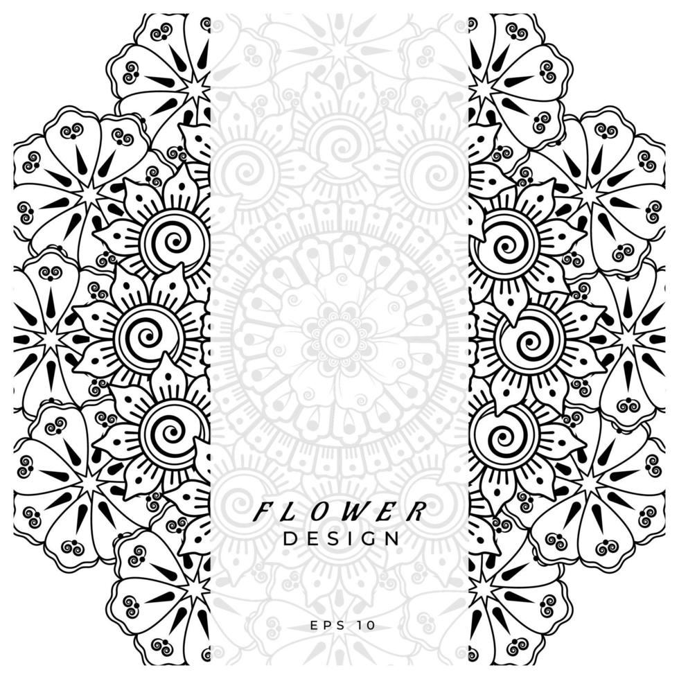 mehndi bloem decoratief ornament in etnische oosterse stijl, doodle sieraad, schets hand tekenen. kleurboek pagina. vector