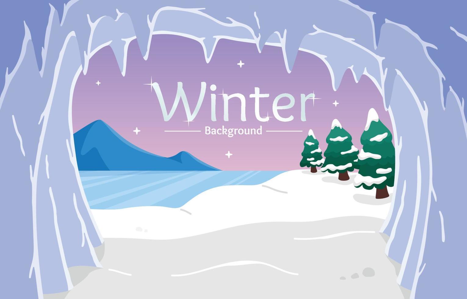 prachtige winterlandschap achtergrond vector