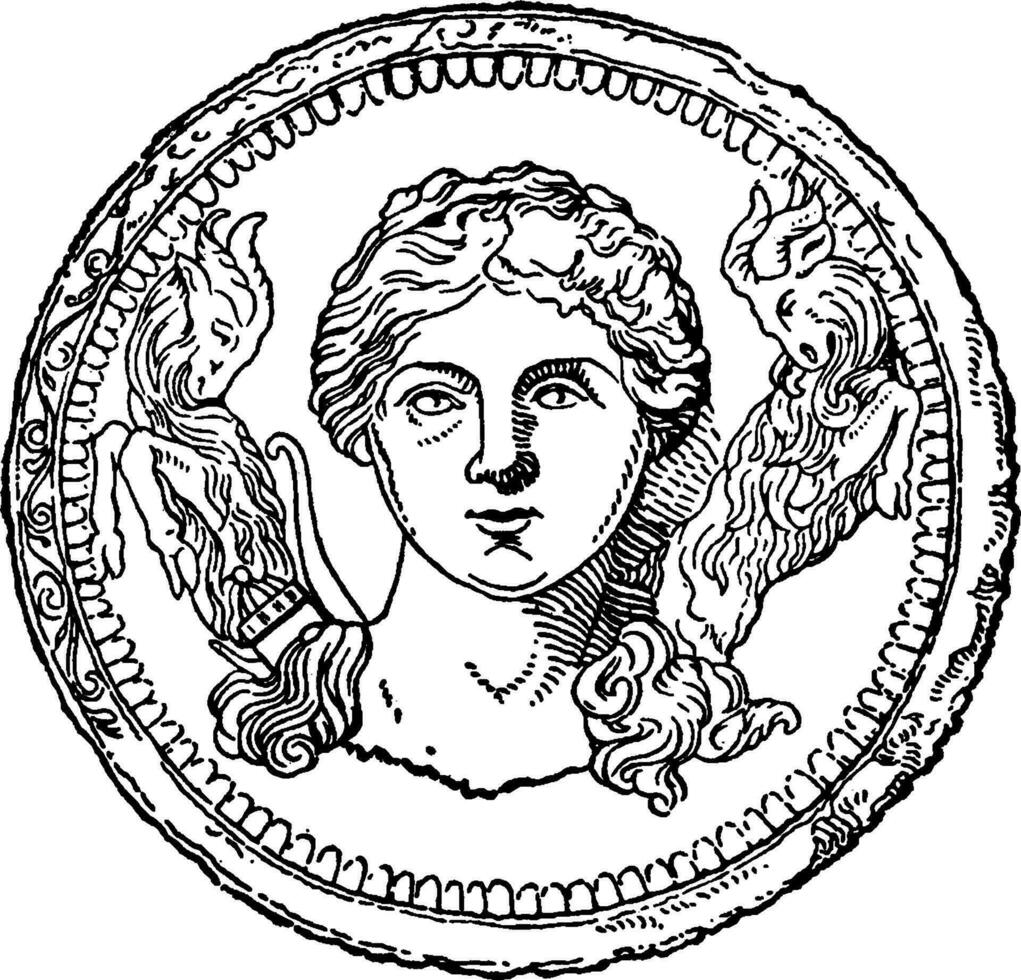 Artemis wijnoogst illustratie. vector
