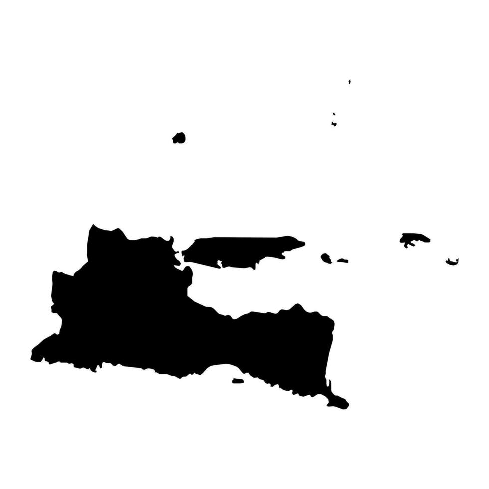 oosten- Java provincie kaart, administratief divisie van Indonesië. vector illustratie.
