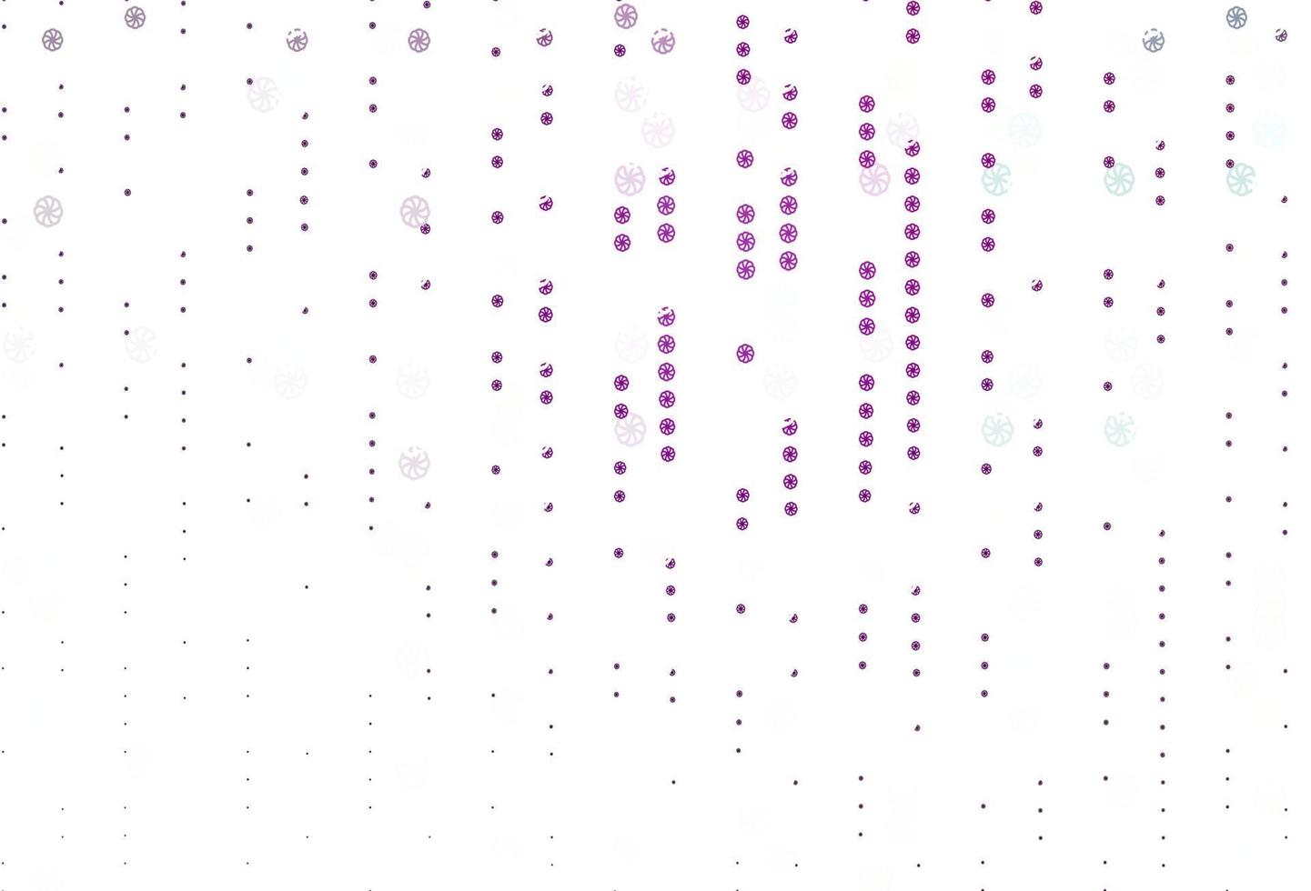 lichtpaarse vectortextuur met gekleurde sneeuwvlokken. vector