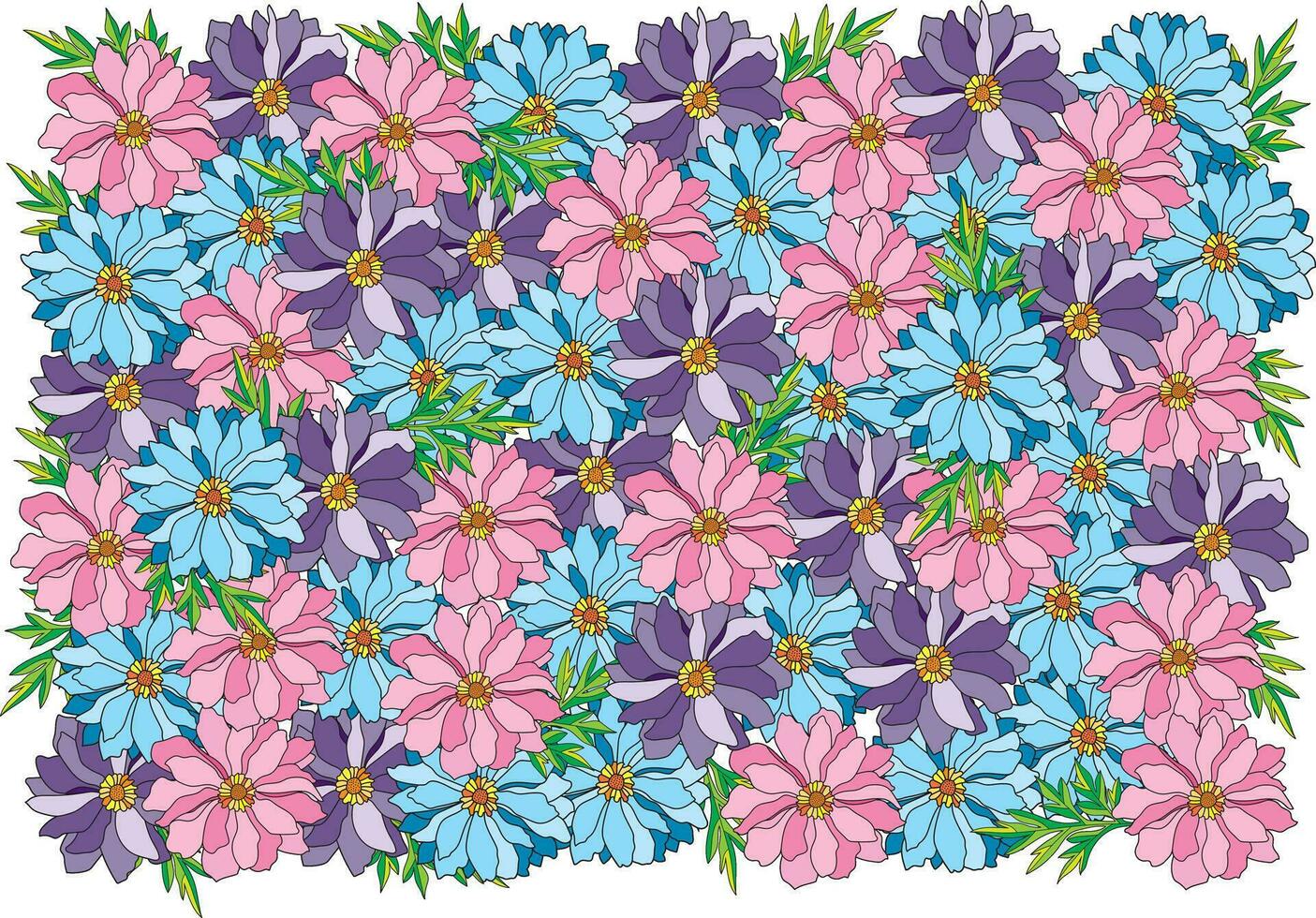 illustratie van abstract bloem met bladeren achtergrond. vector
