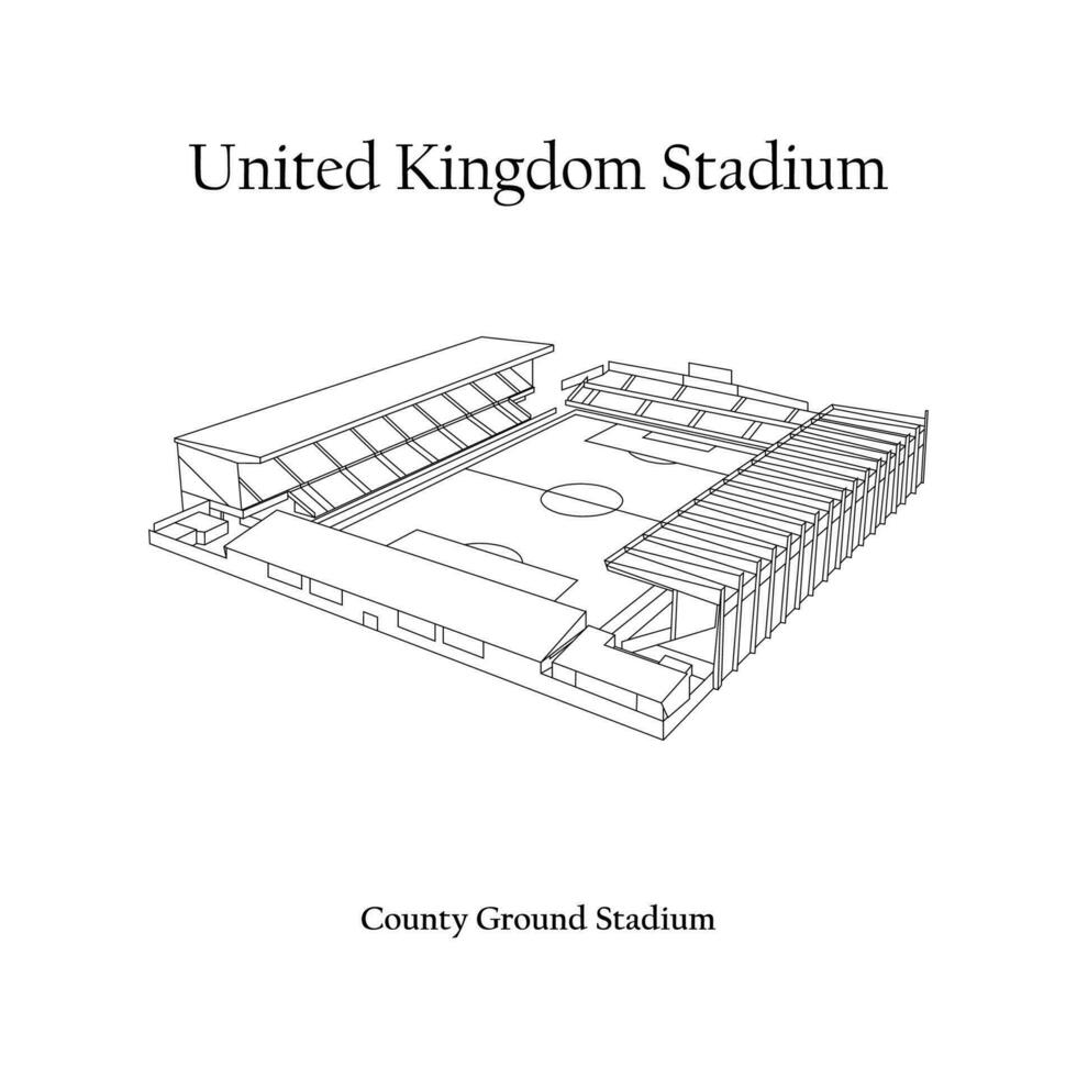 grafisch ontwerp van de provincie grond stadion, oplichterij stad, oplichterij stad- huis team. Verenigde koninkrijk Internationale Amerikaans voetbal stadion. premier liga vector