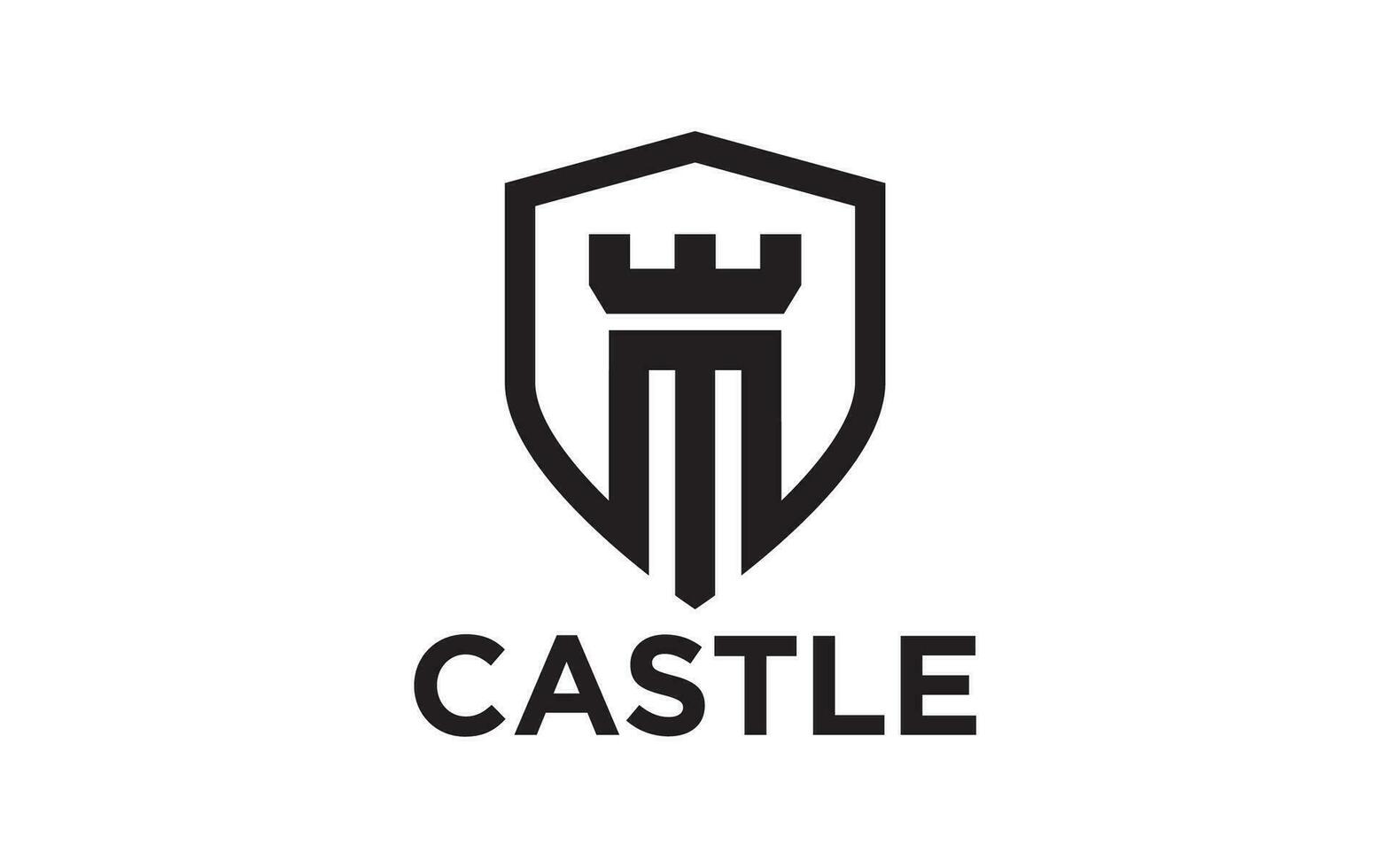kasteel logo ontwerp illustratie, vesting logo vector
