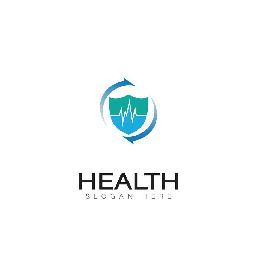 Gezondheid logo zorg medisch kliniek merk hart vector