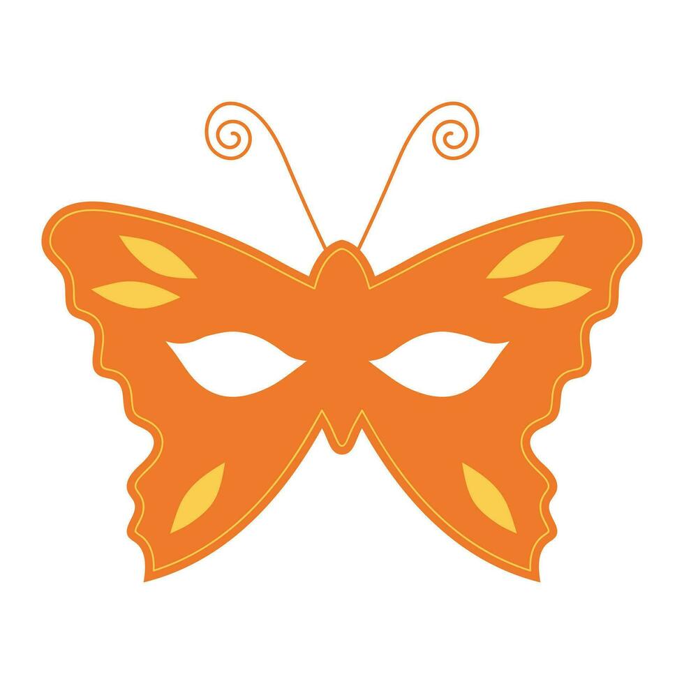 carnaval masker in de het formulier van vlinder. feestelijk element voor vakantie. vlak tekenfilm vector illustratie geïsoleerd Aan een wit achtergrond.