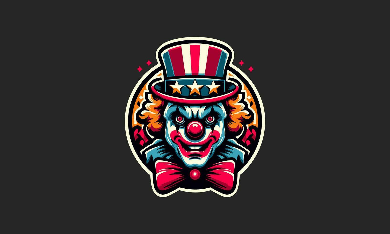 hoofd clown vervelend top hoed vector illustratie ontwerp