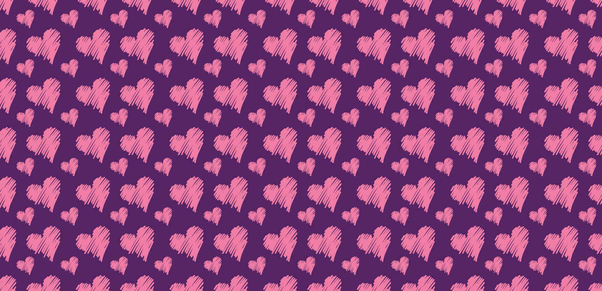 abstract roze hart naadloos patroon ontwerp geïsoleerd in lief Purper kleur achtergrond vector