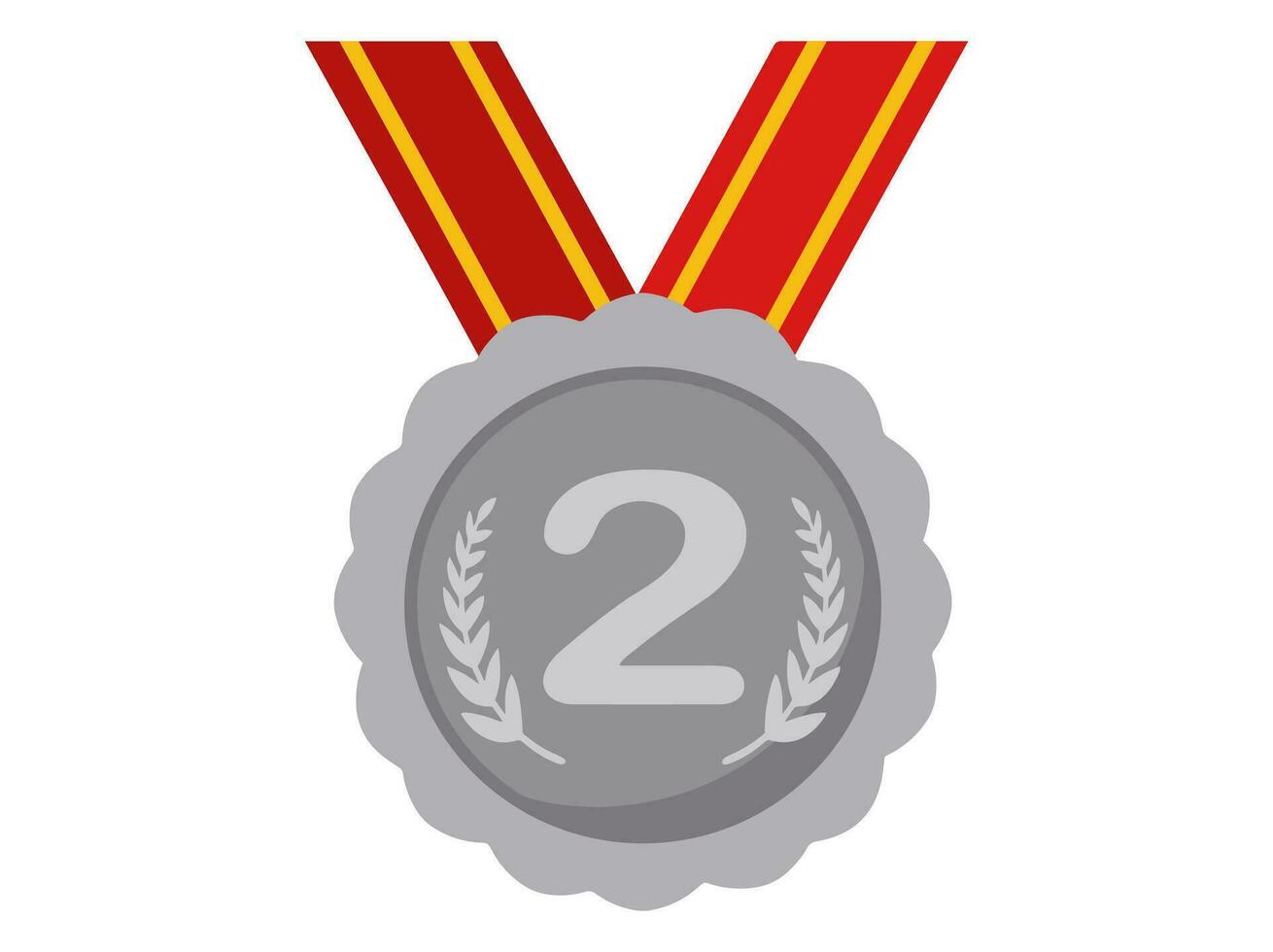 2e plaats zilver medaille illustratie vector