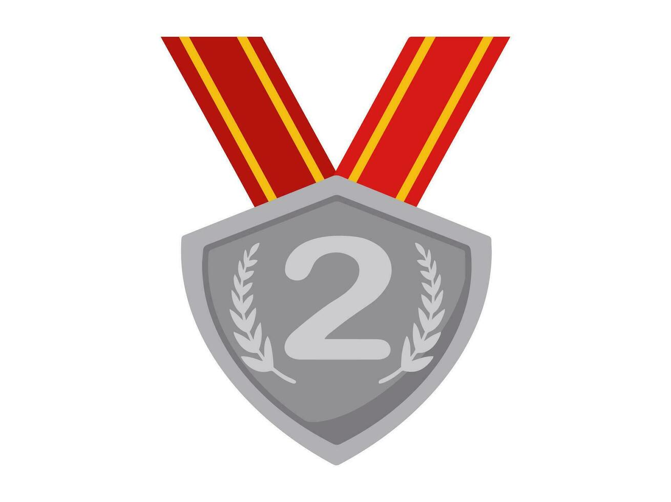 2e plaats zilver medaille illustratie vector