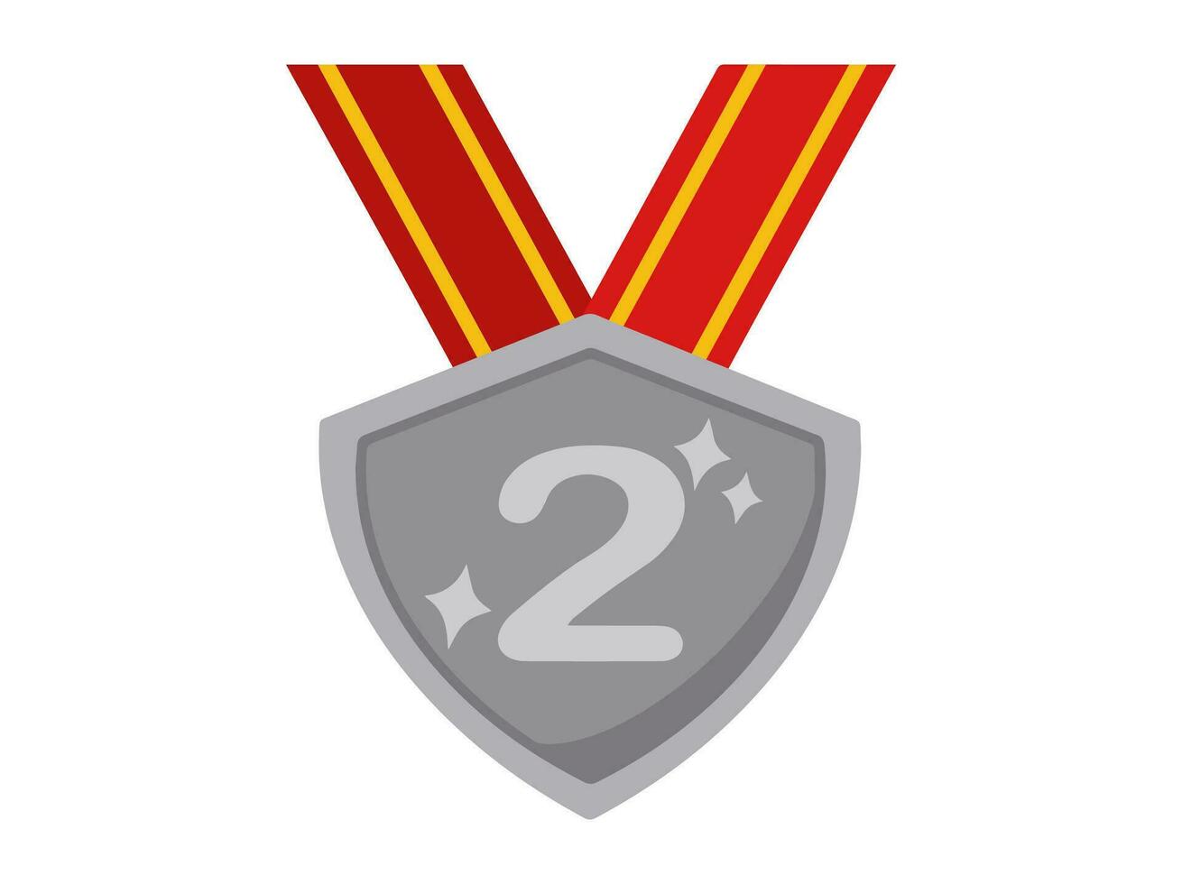 2e plaats zilver medaille illustratie vector