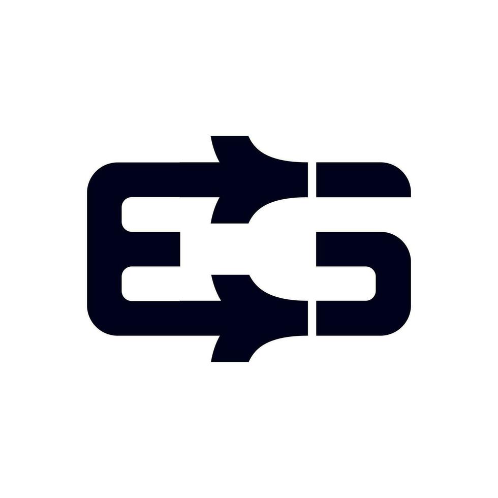 brief e g pijl logo vector