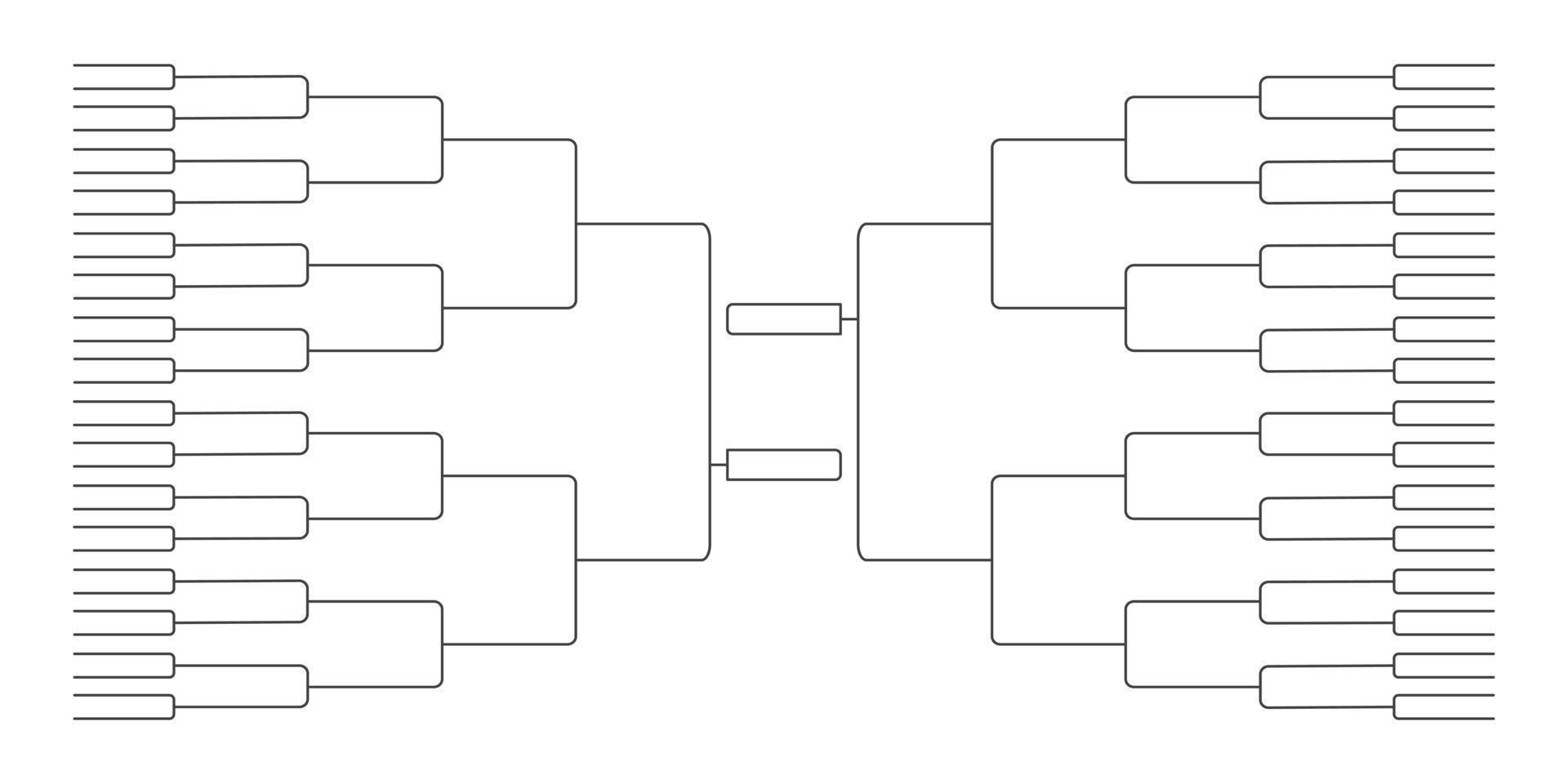 64 team toernooi beugel kampioenschap sjabloon vlakke stijl ontwerp vectorillustratie vector