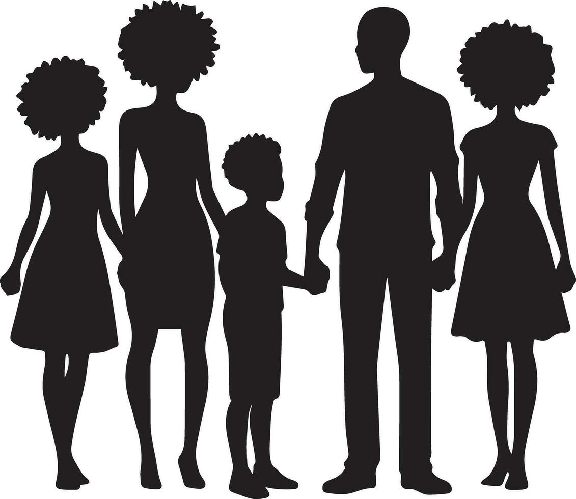 familie silhouet geïsoleerd over- wit achtergrond bewerkbare vector illustratie