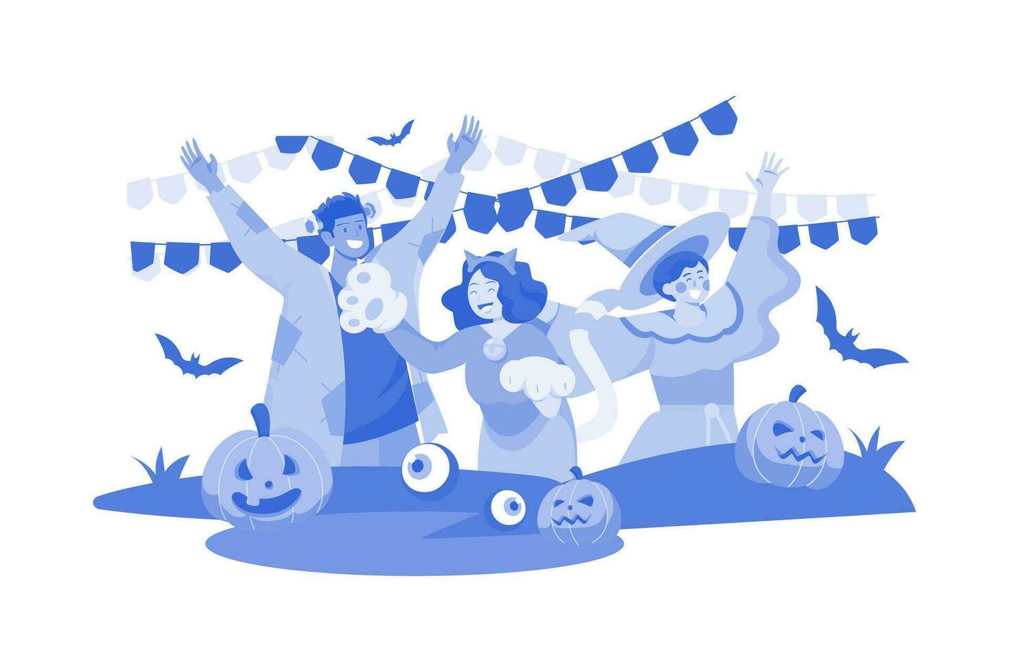 halloween illustratie concept Aan een wit achtergrond vector