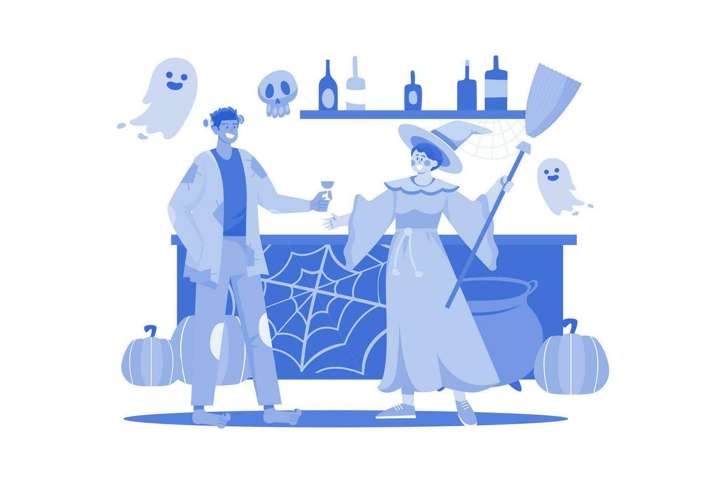 halloween illustratie concept Aan een wit achtergrond vector