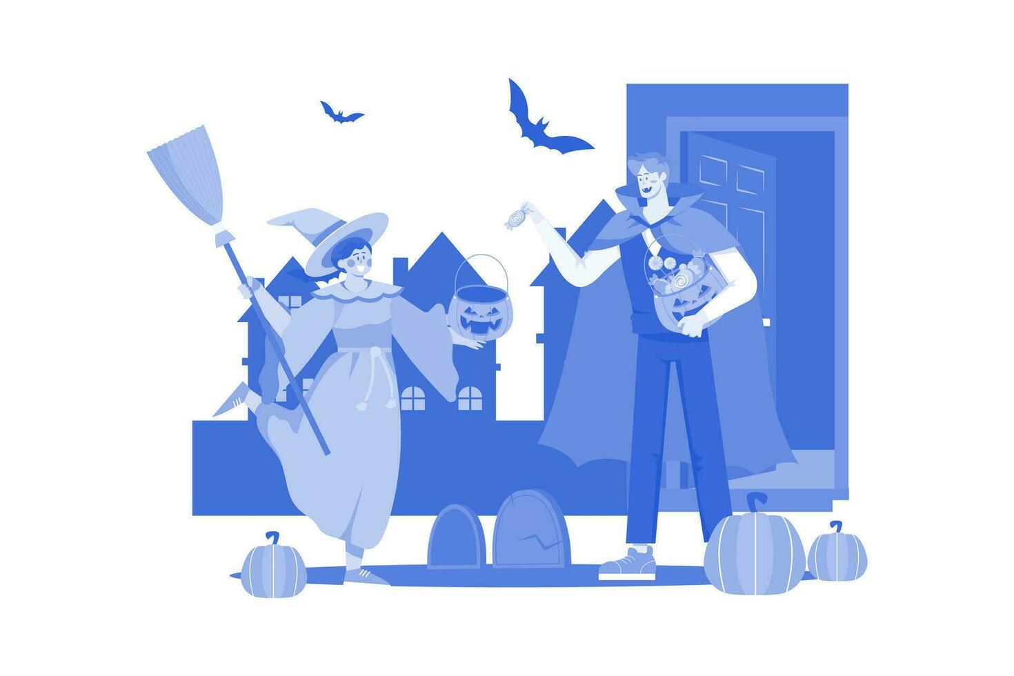 halloween illustratie concept Aan een wit achtergrond vector