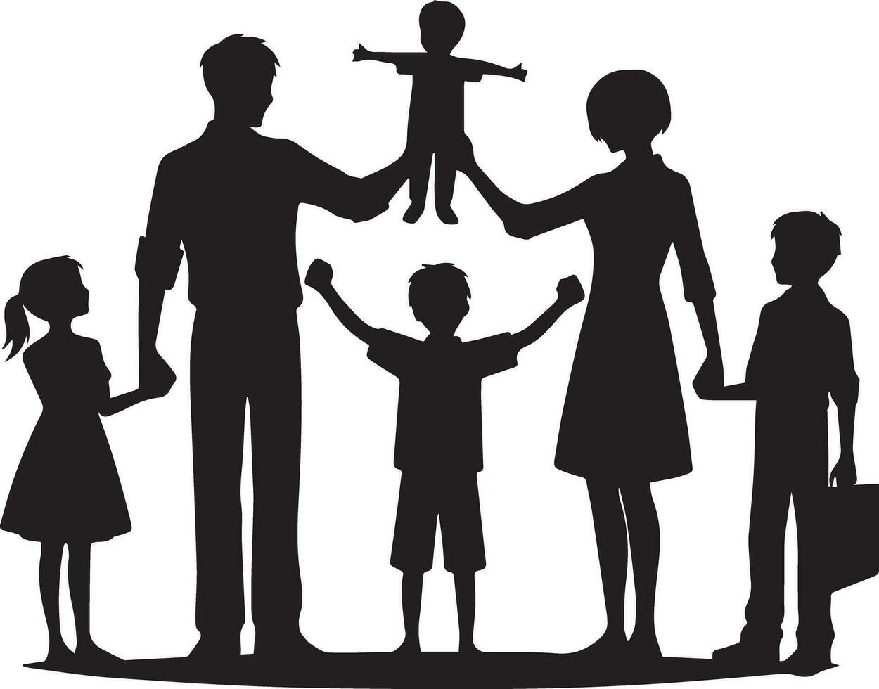 familie silhouet geïsoleerd over- wit achtergrond bewerkbare vector illustratie