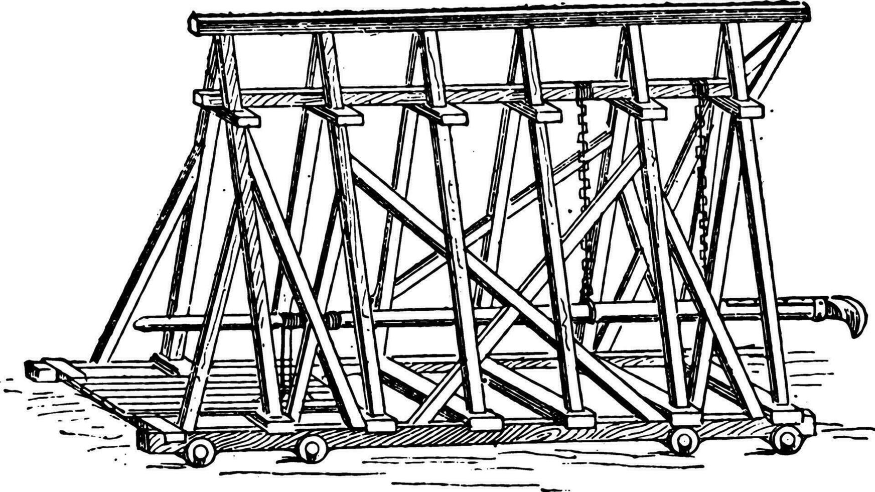 mishandeling RAM, wijnoogst gravure. vector