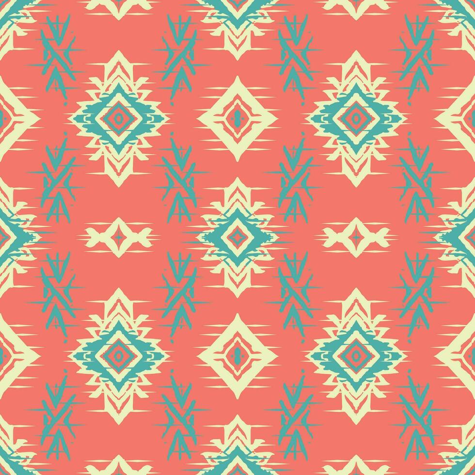 meetkundig ikat patroon. diamant vorm geven aan. volk ornament. ikkat. etnisch ikat patroon. abstract mooi kunst. tribal etnisch textuur. vector