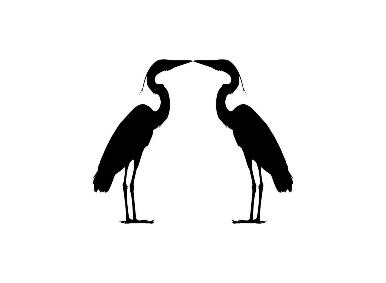 paar- van de zwart reiger vogel, egretta ardesica, ook bekend net zo de zwart zilverreiger silhouet voor kunst illustratie, logo, pictogram, website, of grafisch ontwerp element. vector illustratie