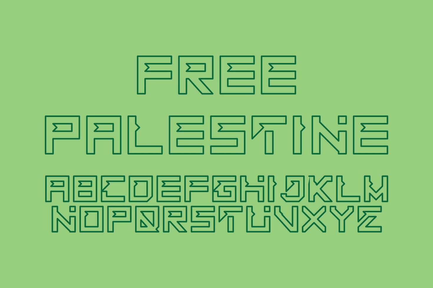 vrij Palestina alfabet doopvont vector