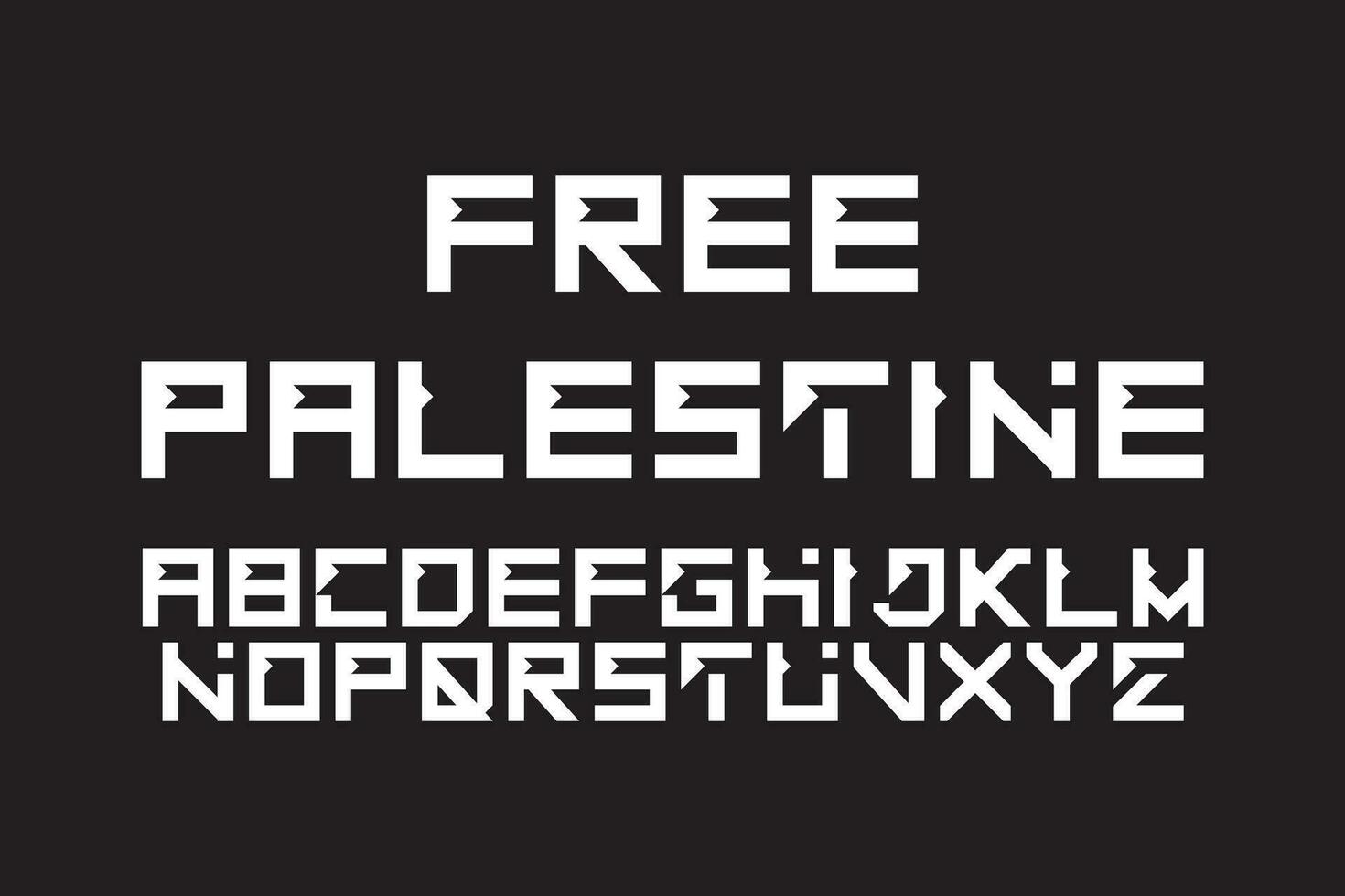 vrij Palestina alfabet doopvont vector