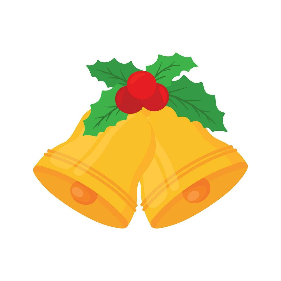 Kerstmis klok met hulst BES icoon tekenfilm vector illustratie voor Kerstmis boom element decoratie