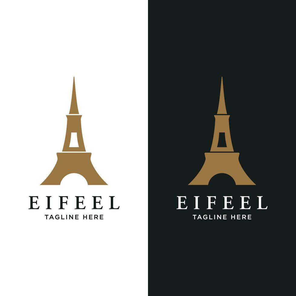 Frans eiffel toren gebouw en hoog toren logo sjabloon ontwerp.met bewerkbare vector illustratie.