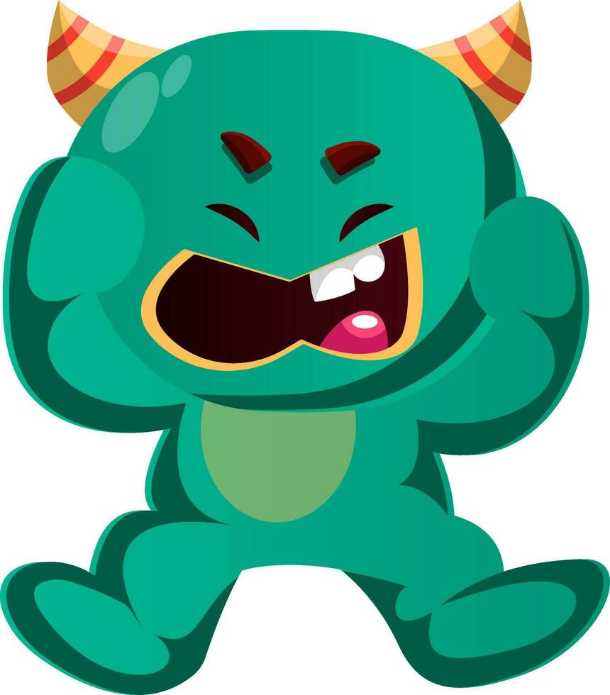 boos groen monster vector illustratie