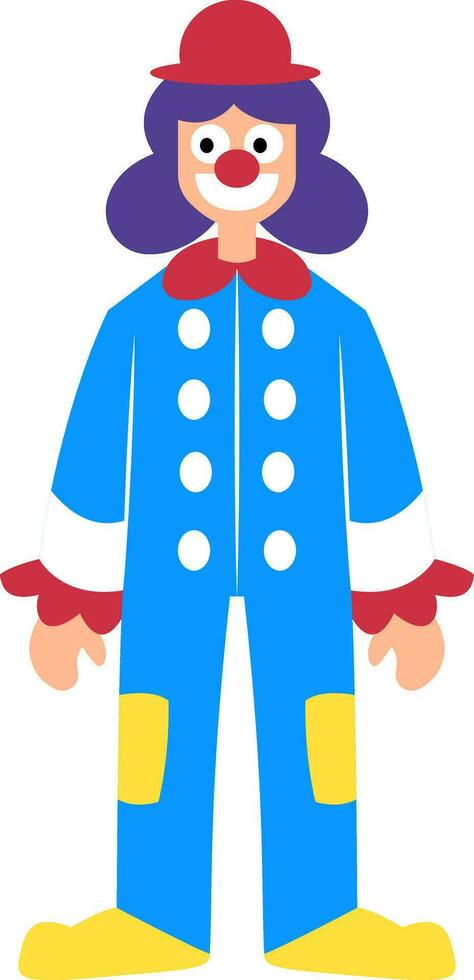 clown karakter in kleurrijk pak vector illustratie Aan een wit achtergrond