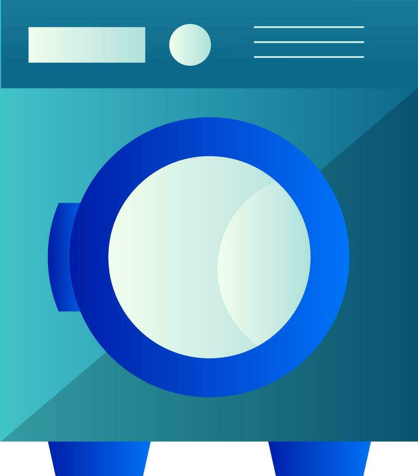 minimalistisch blauw het wassen machine vector illustratie Aan een wit achtergrond