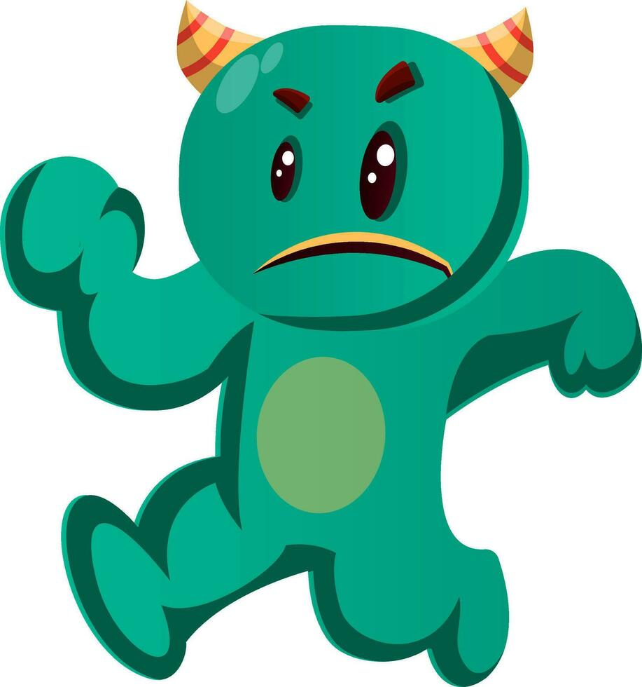 groen monster rennen vector ontwerp