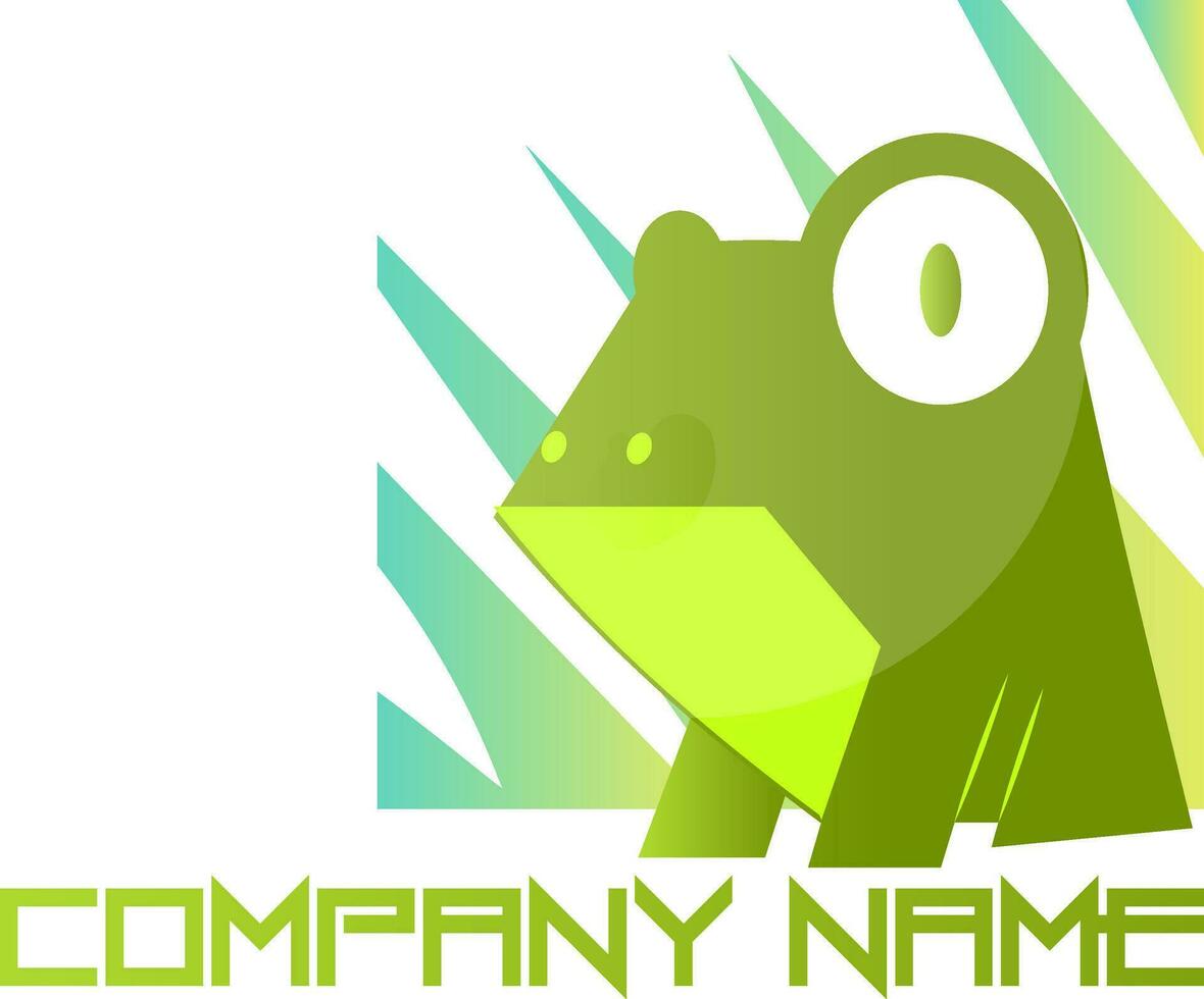 licht groen kikker met groot ogen vector logo illustratie Aan een wit achtergrond