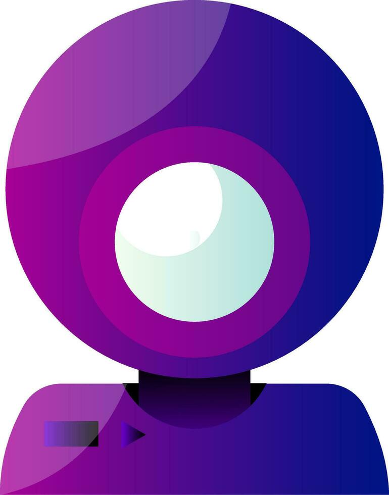 vector icoon illustratie van een Purper ronde webcam Aan wit achtergrond