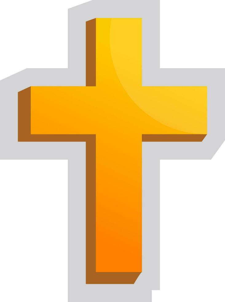 geel christen kruis vector illustratie Aan een wit achtergrond