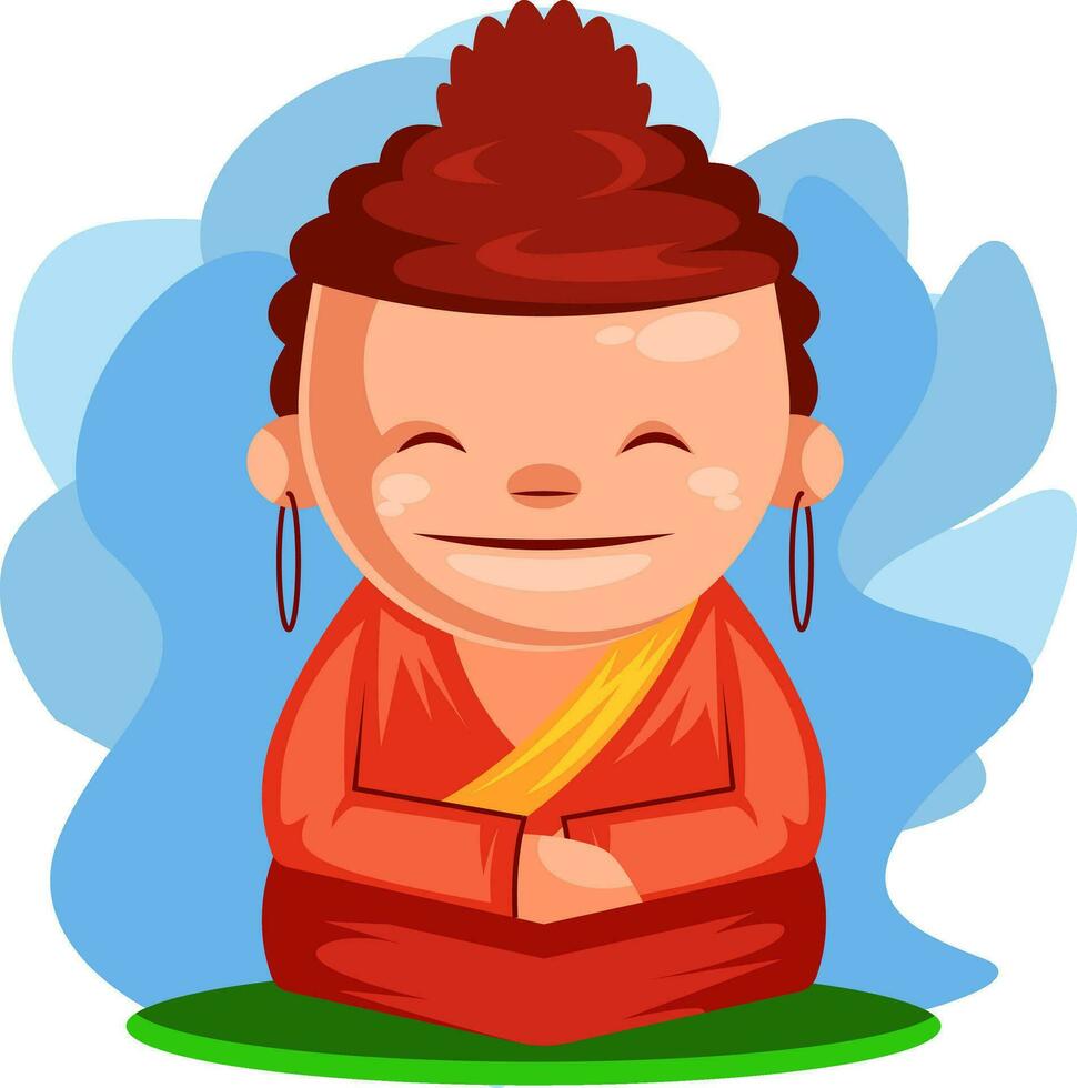 Boeddha wensen u gelukkig Chinese nieuw jaar vector illustratie